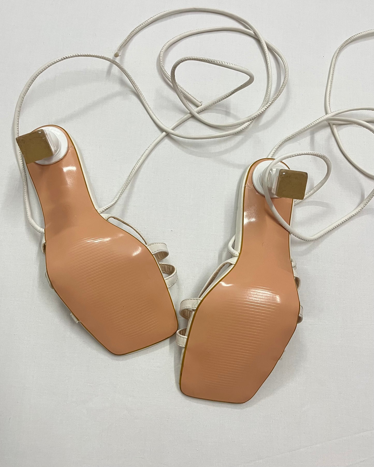 White Geometric Heels, EU40