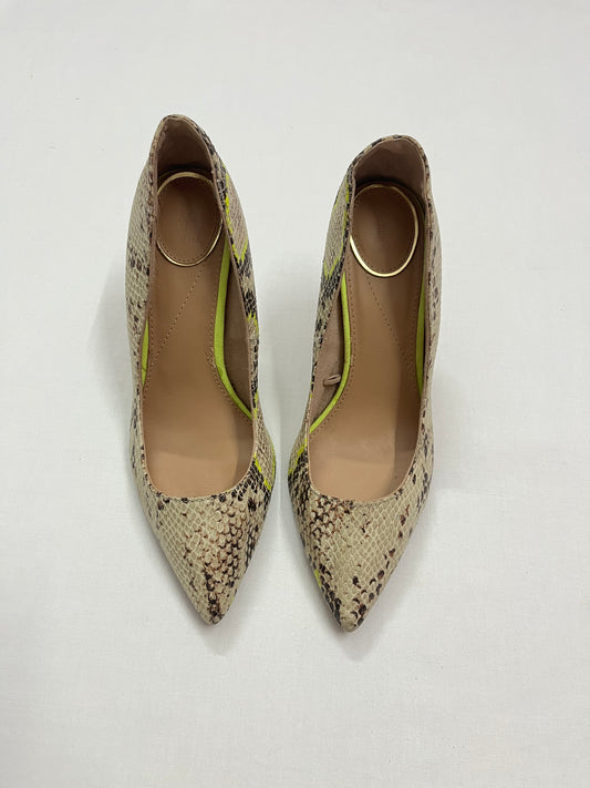 Snakeskin Pointed-Toe Stiletto Pumps, EU38