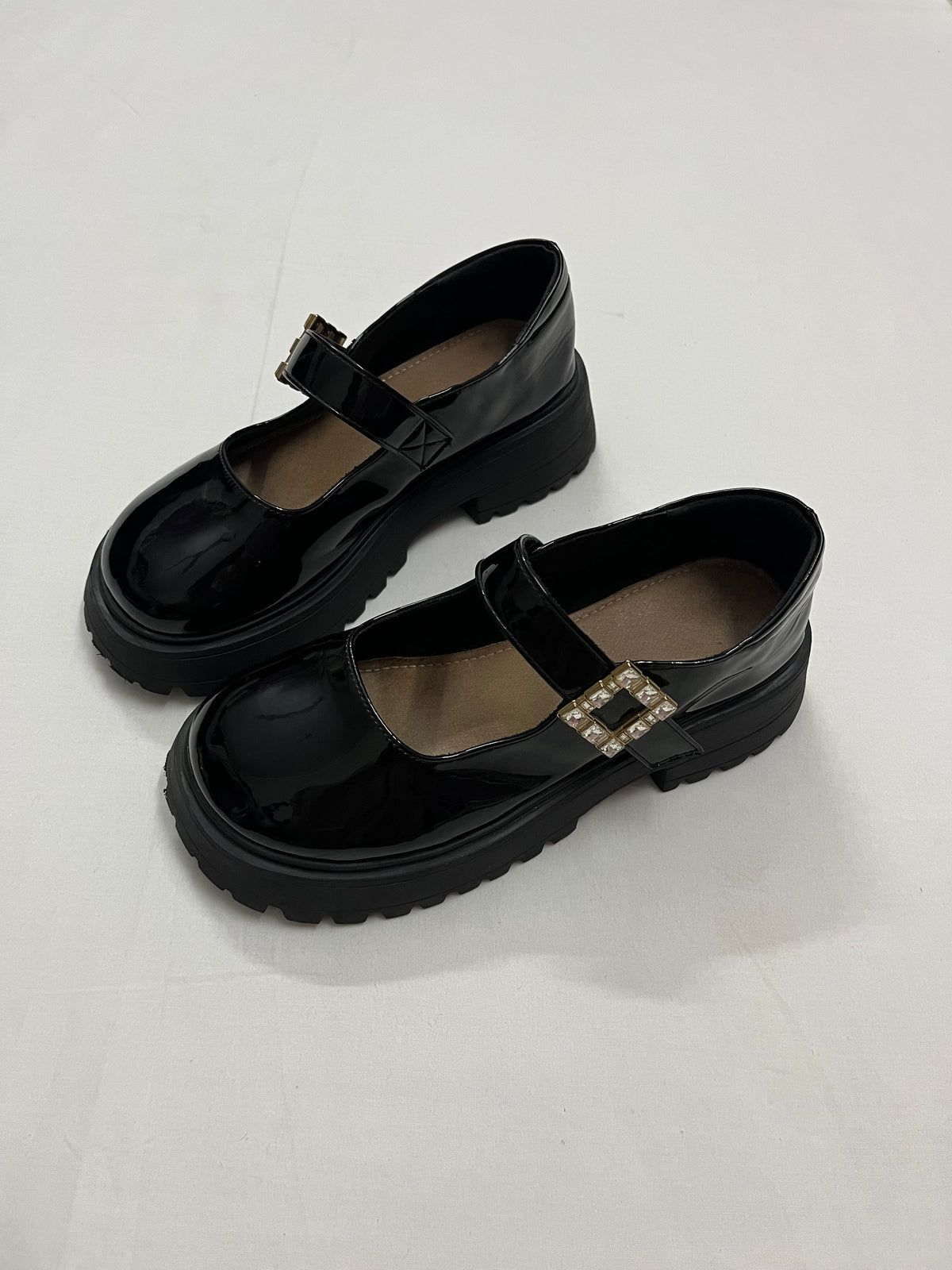 Glitz Platform Patent Mary Janes, EU36.5