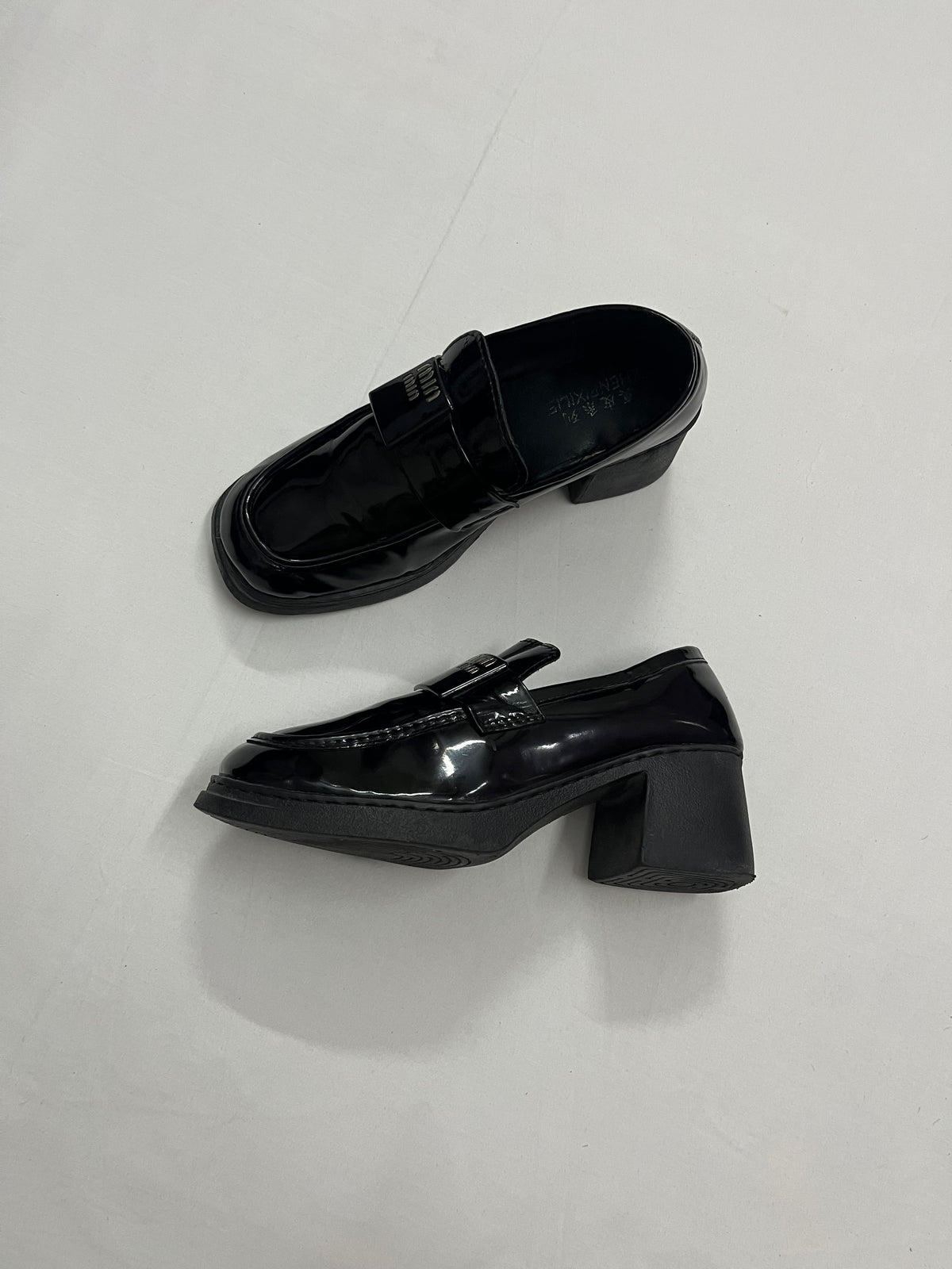 Block Heel Patent Loafers, EU38