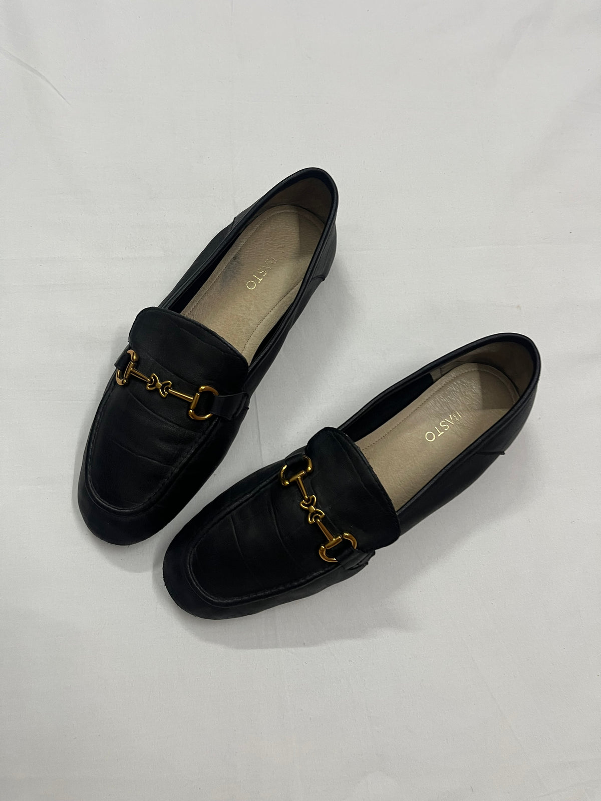 Classic Black Leather Loafers, EU38