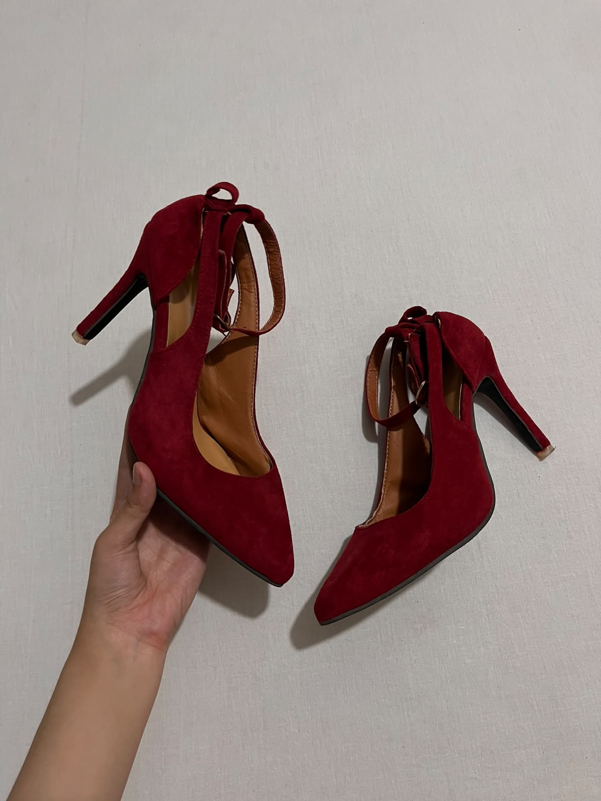 Scarlet Elegance Pointed-Toe Heels