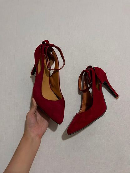 Scarlet Elegance Pointed-Toe Heels
