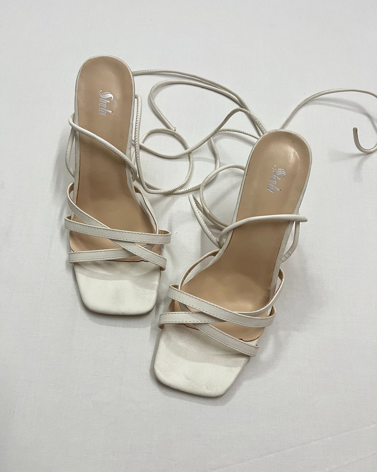 White Geometric Heels, EU40