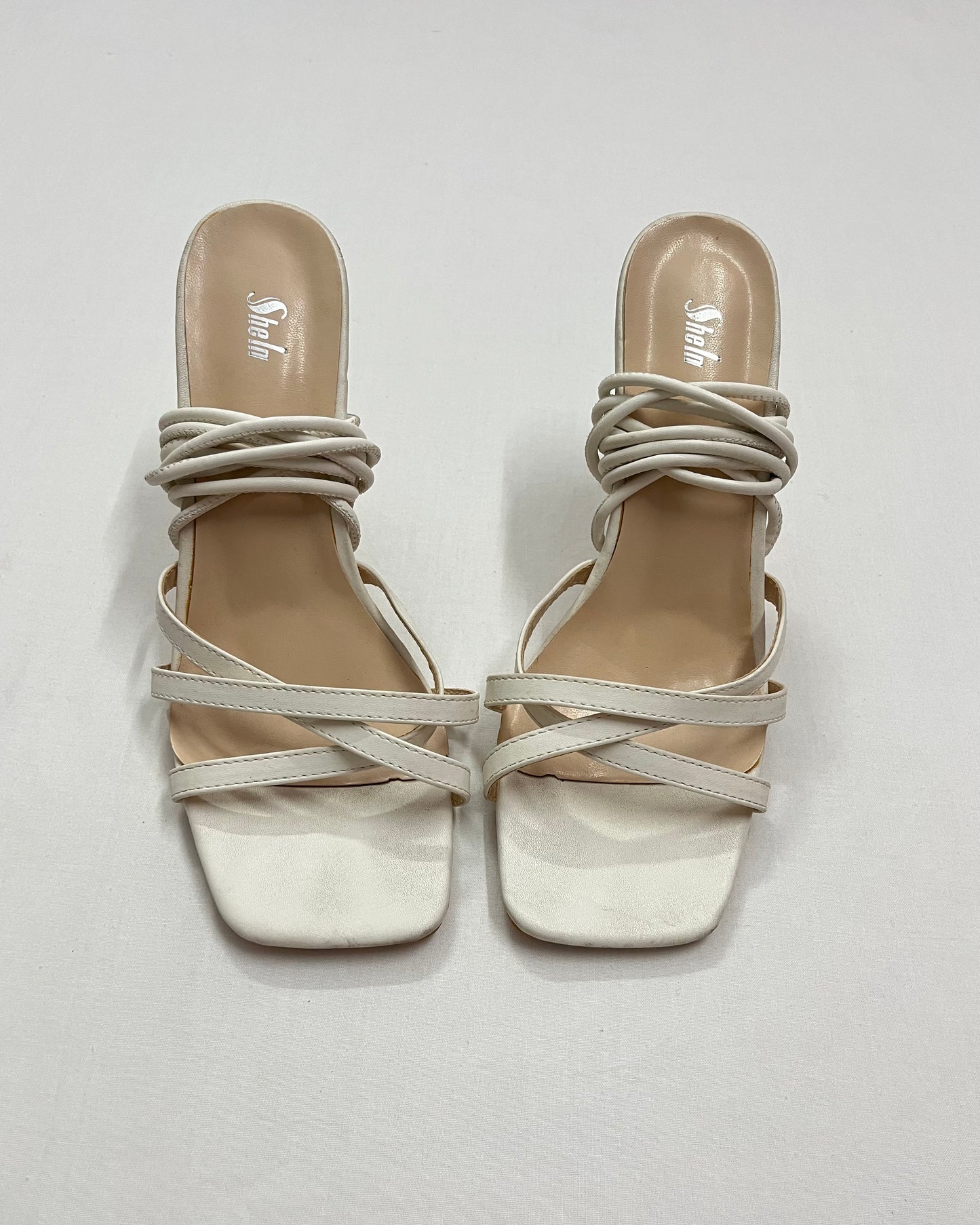 White Geometric Heels, EU40