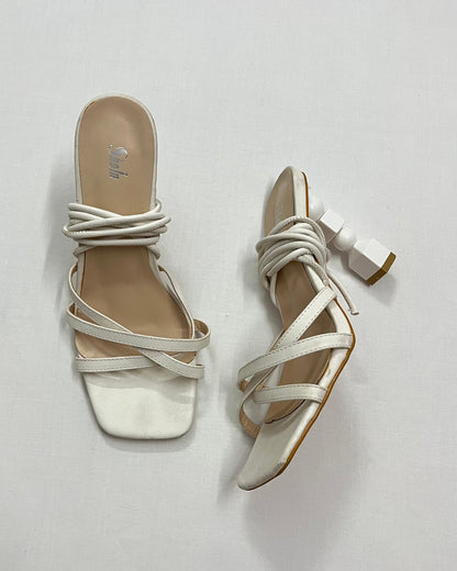 White Geometric Heels, EU40