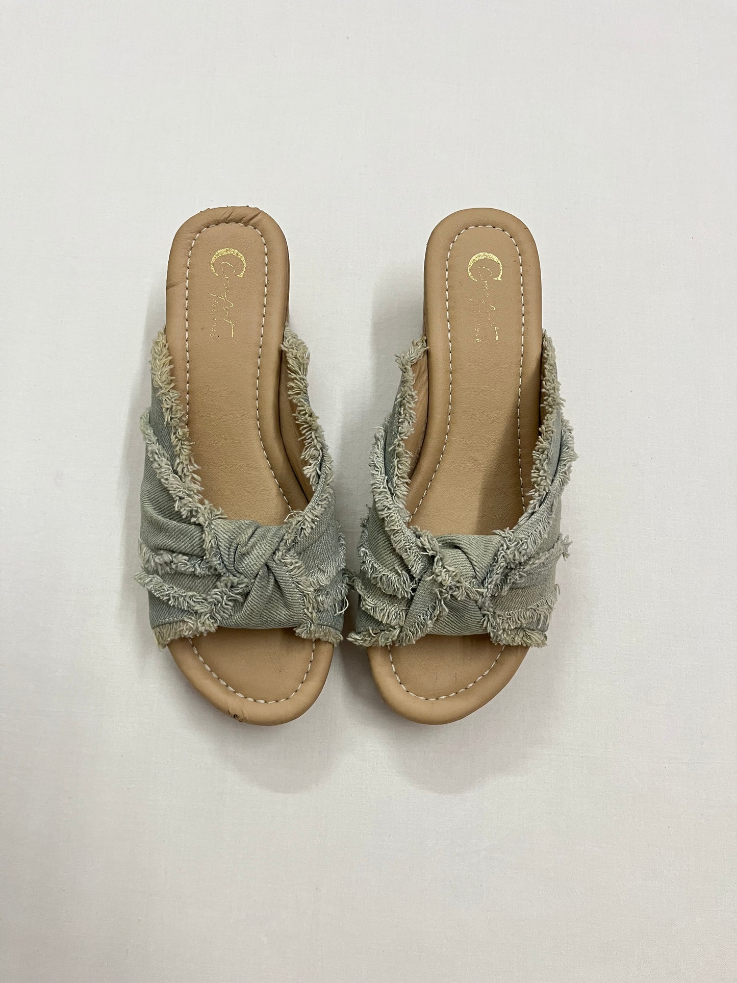 Faded-Denim Wedges, EU37