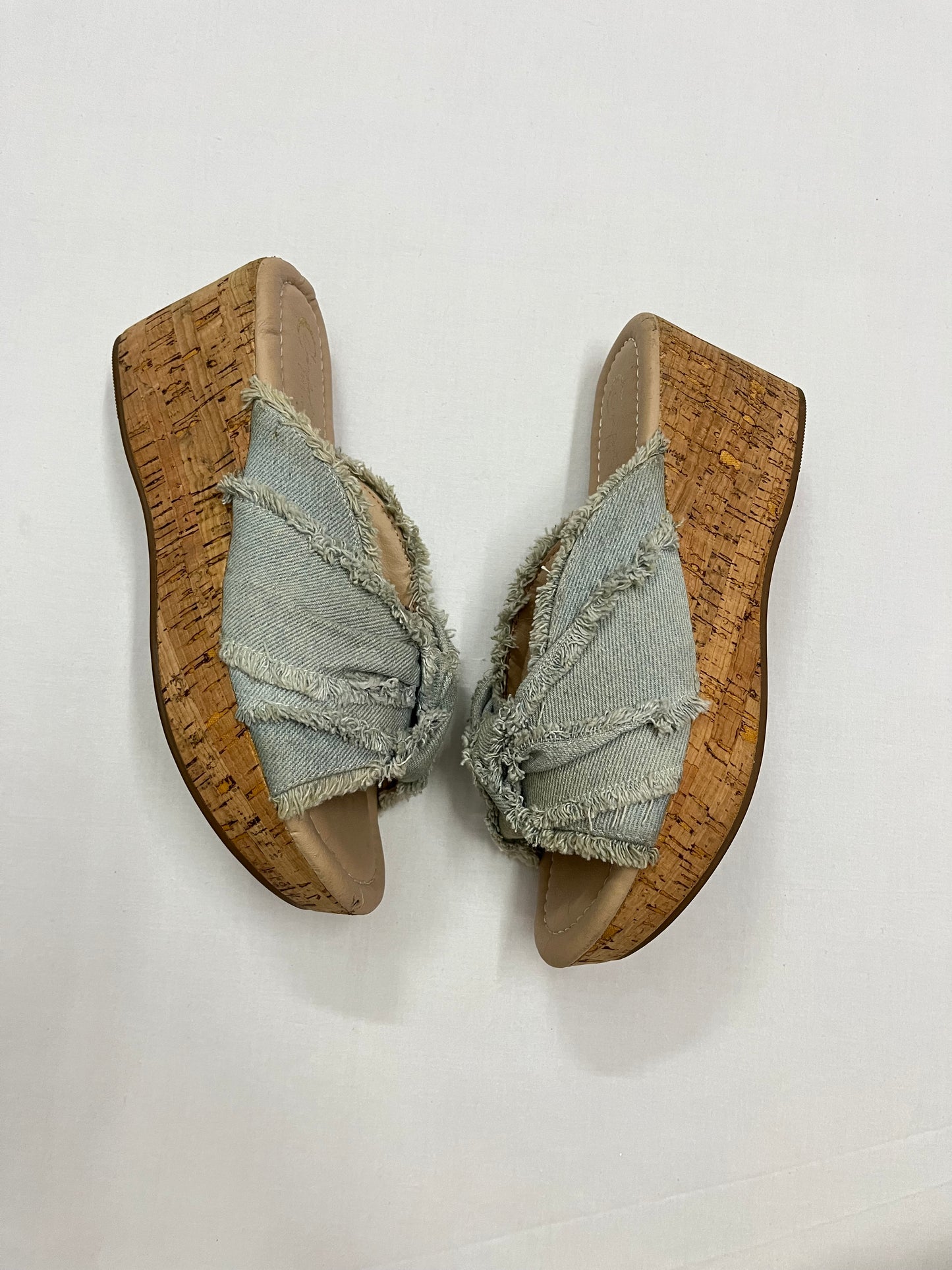 Faded-Denim Wedges, EU37