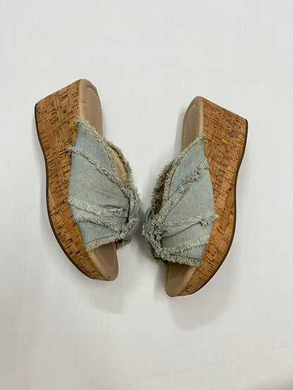 Faded-Denim Wedges, EU37
