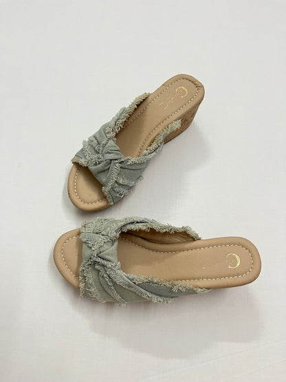 Faded-Denim Wedges, EU37