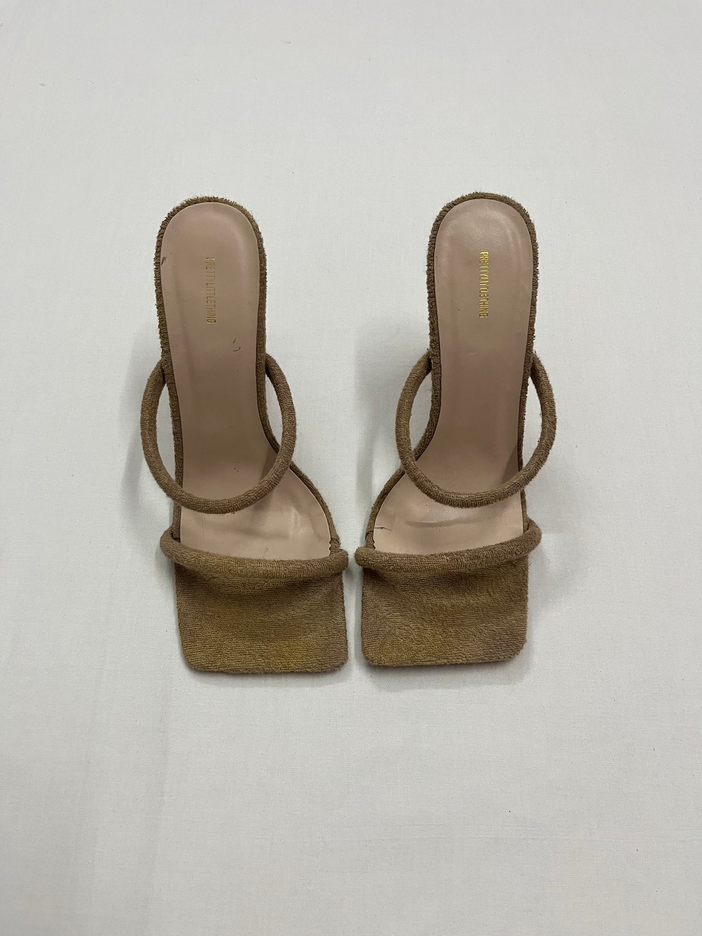 PrettyLittleThing Taupe Towelling Heels, EU37