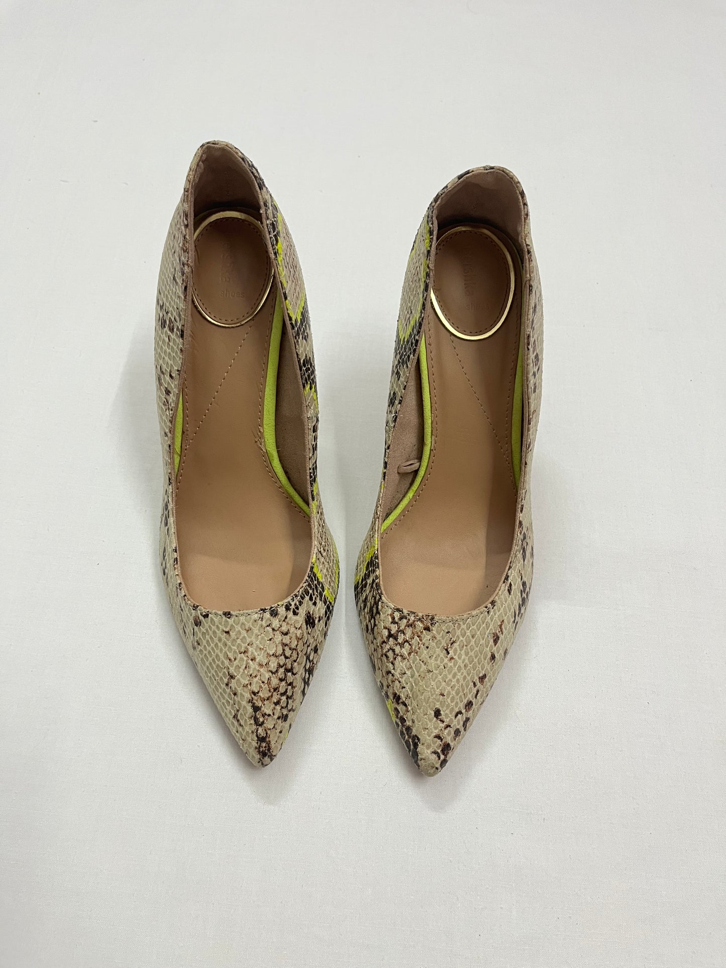 Snakeskin Pointed-Toe Stiletto Pumps, EU38