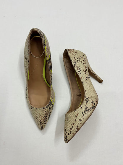 Snakeskin Pointed-Toe Stiletto Pumps, EU38