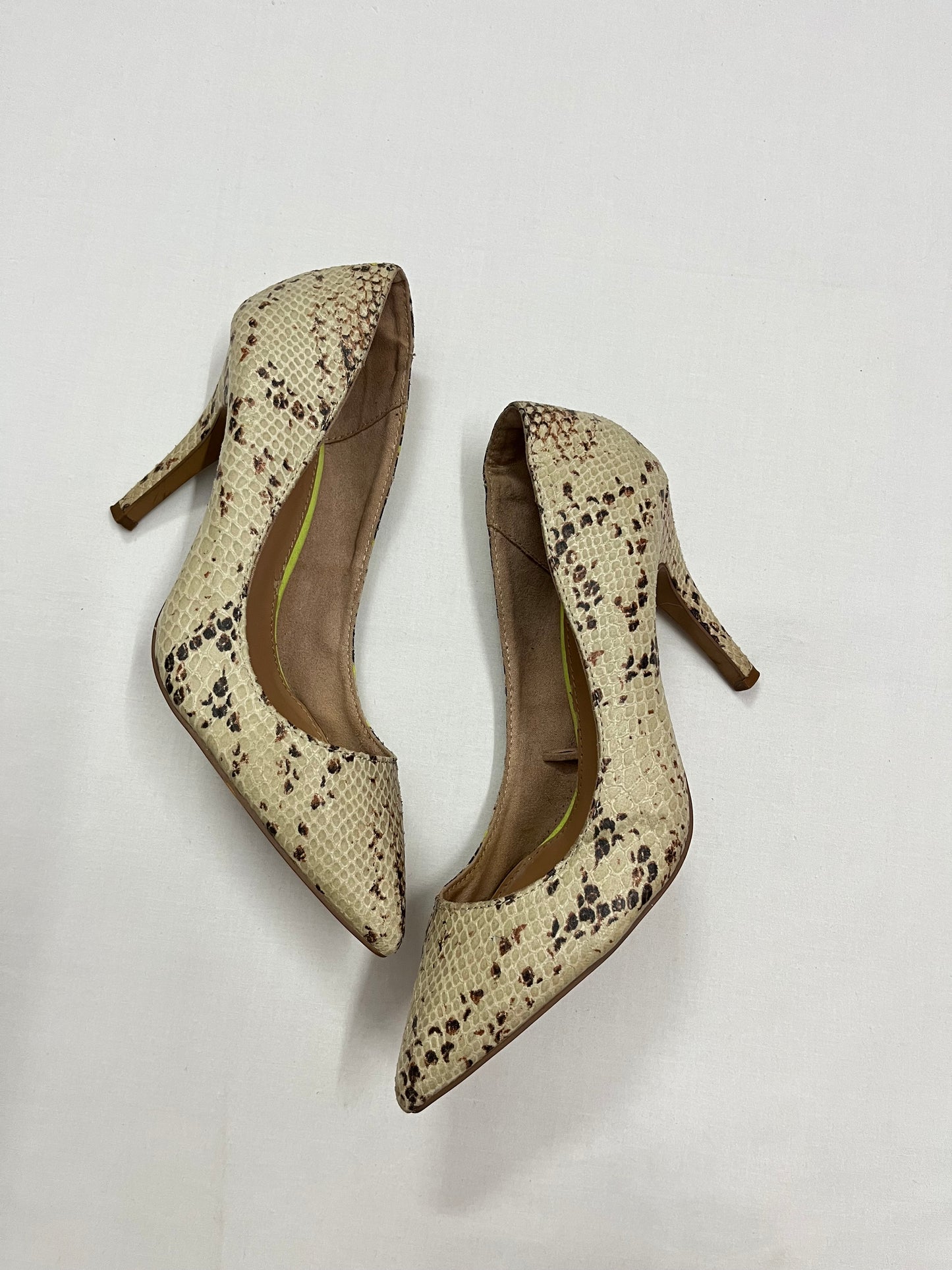Snakeskin Pointed-Toe Stiletto Pumps, EU38