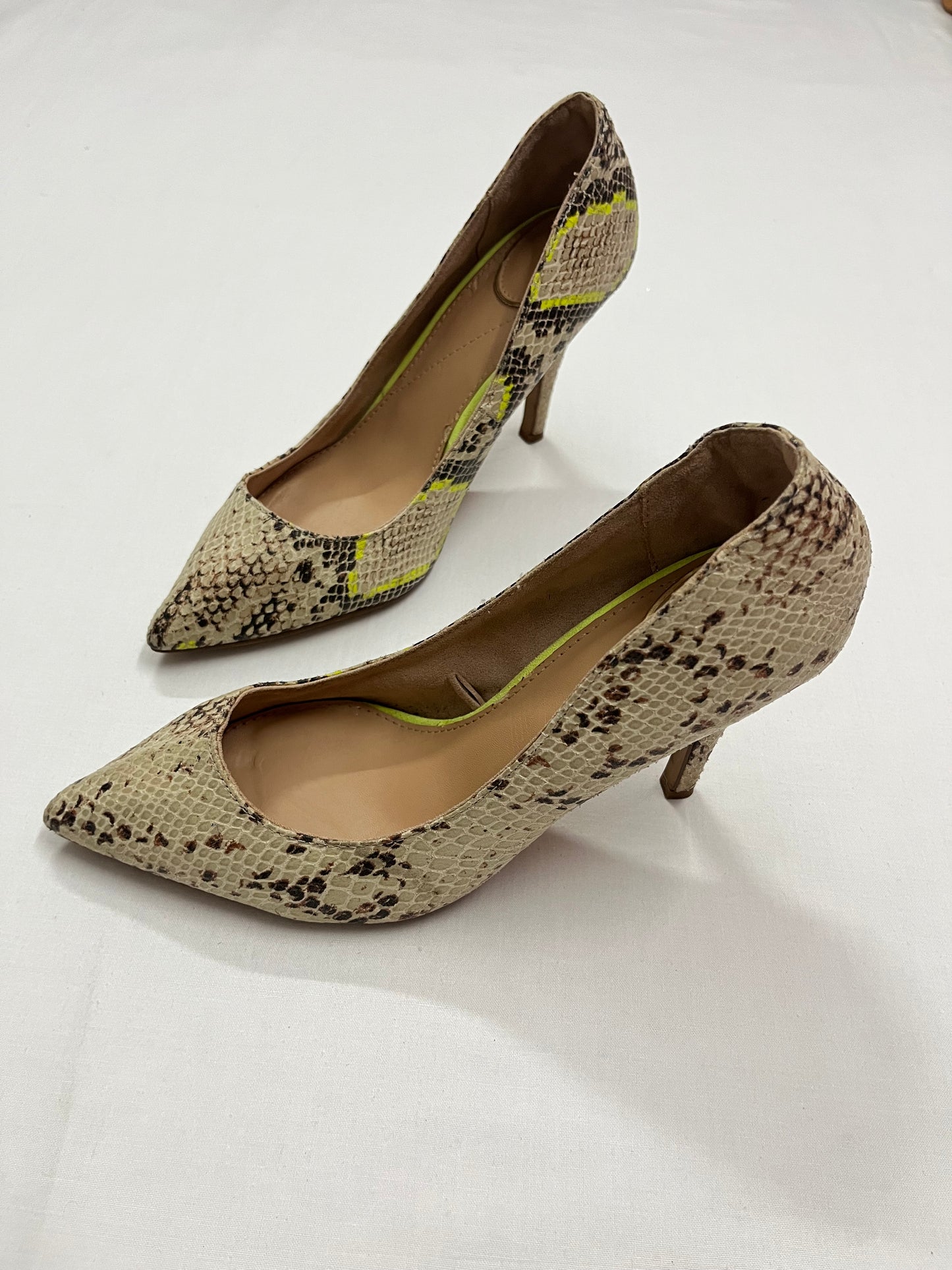 Snakeskin Pointed-Toe Stiletto Pumps, EU38