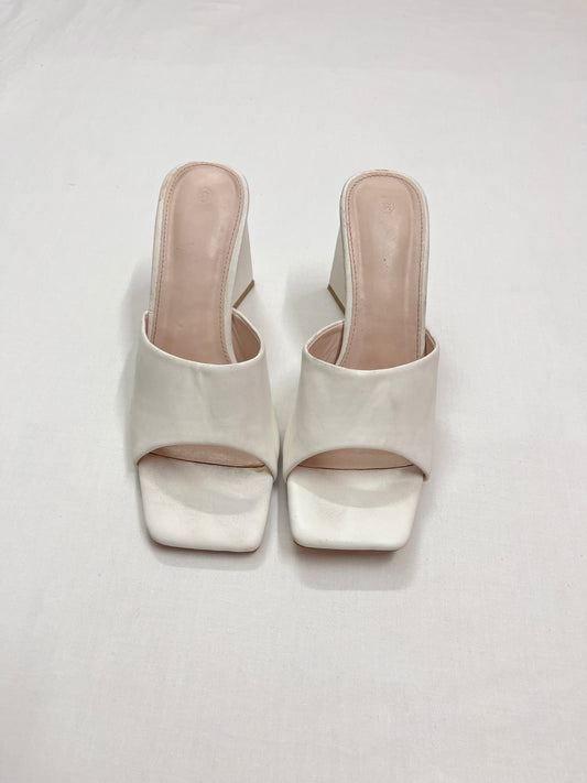 Square-Toe Chunky Block Heeled Mules, EU39