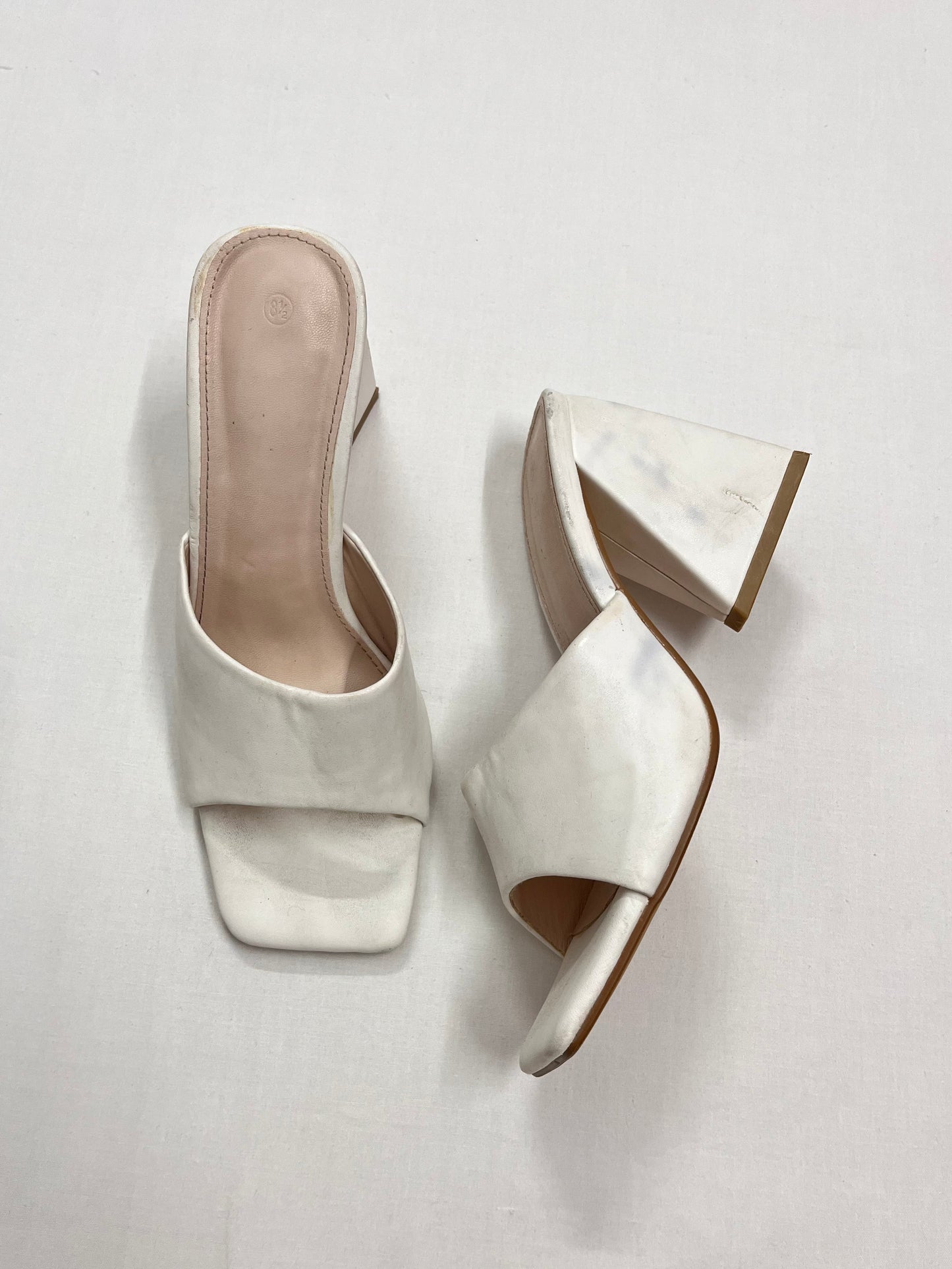 Square-Toe Chunky Block Heeled Mules, EU39