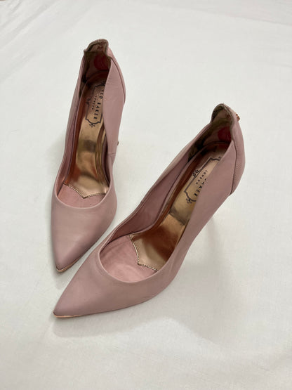 Ted Baker Blush Pink Metallic Toe-Cap Pumps, EU40