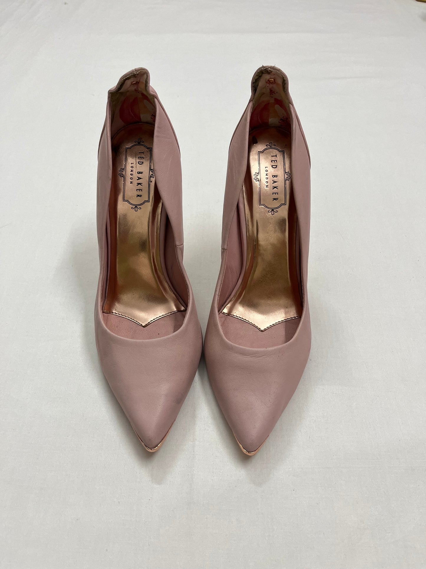 Ted Baker Blush Pink Metallic Toe-Cap Pumps, EU40