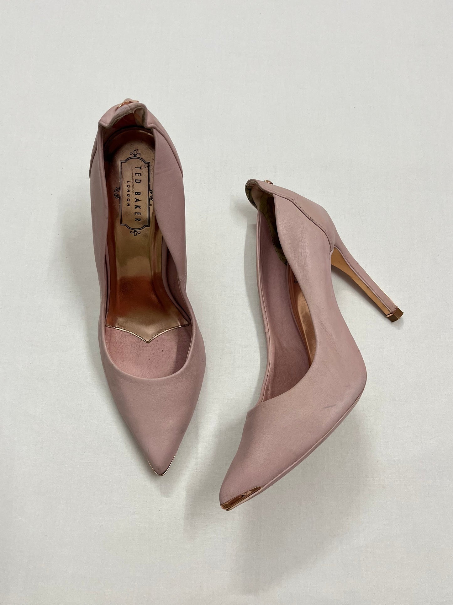 Ted Baker Blush Pink Metallic Toe-Cap Pumps, EU40