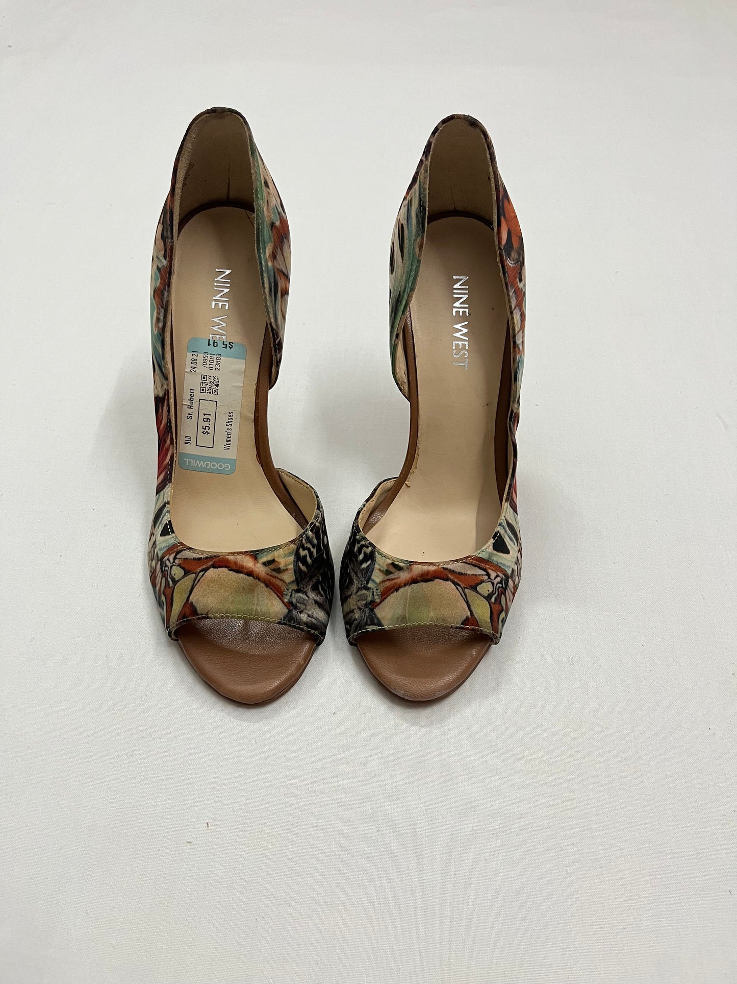 Nine West Butterfly Print d'Orsay Peep-Toe Heels, EU35.5