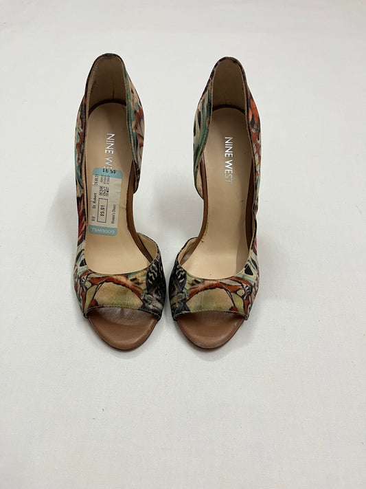 Nine West Butterfly Print d'Orsay Peep-Toe Heels, EU35.5