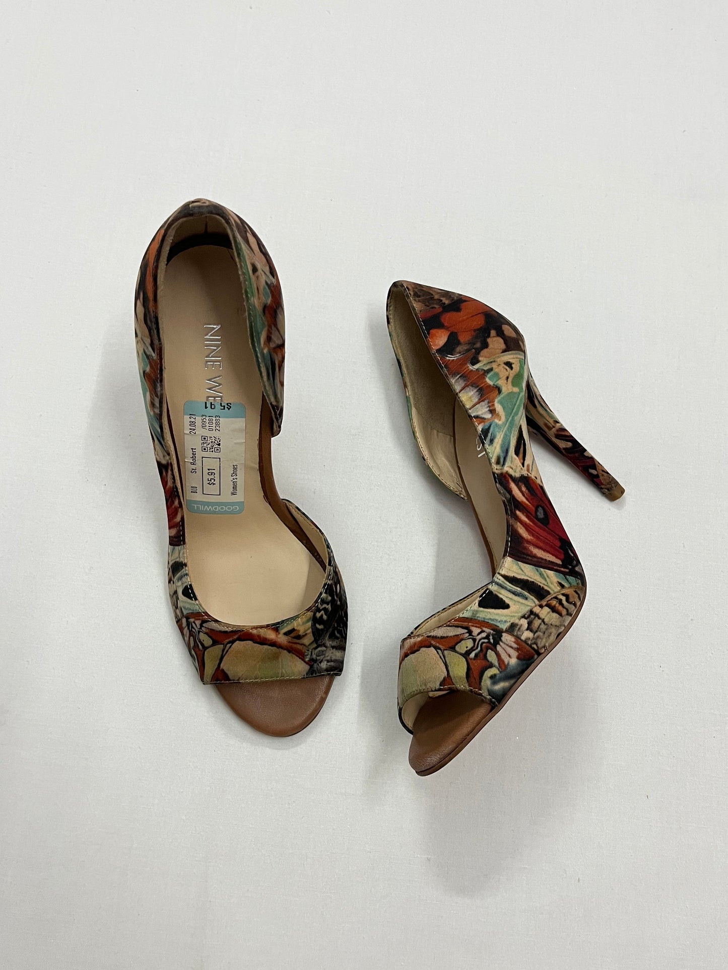 Nine West Butterfly Print d'Orsay Peep-Toe Heels, EU35.5