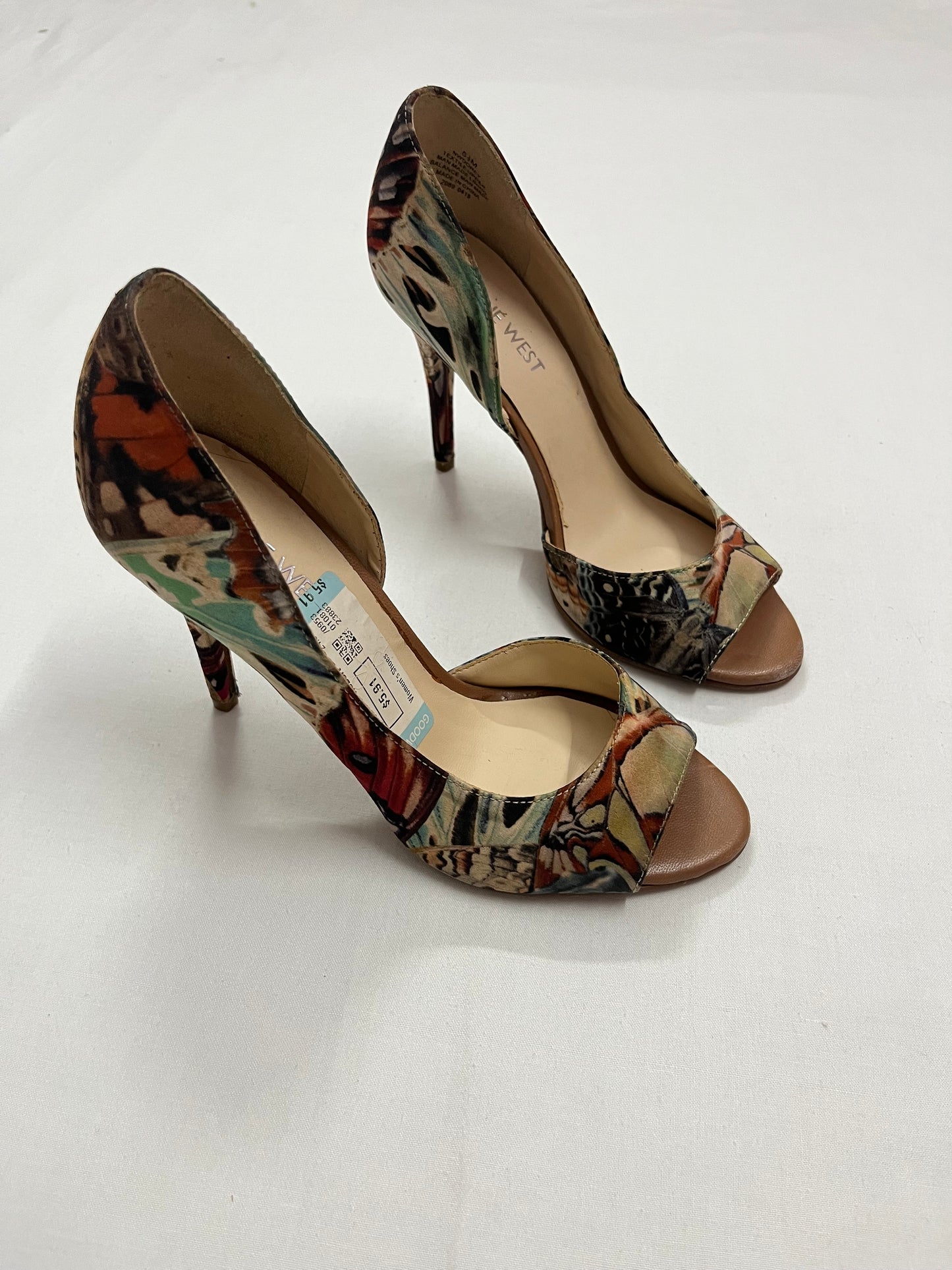 Nine West Butterfly Print d'Orsay Peep-Toe Heels, EU35.5