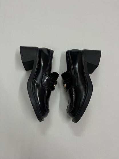 Iconic Gold Shield Platform Loafers, EU36