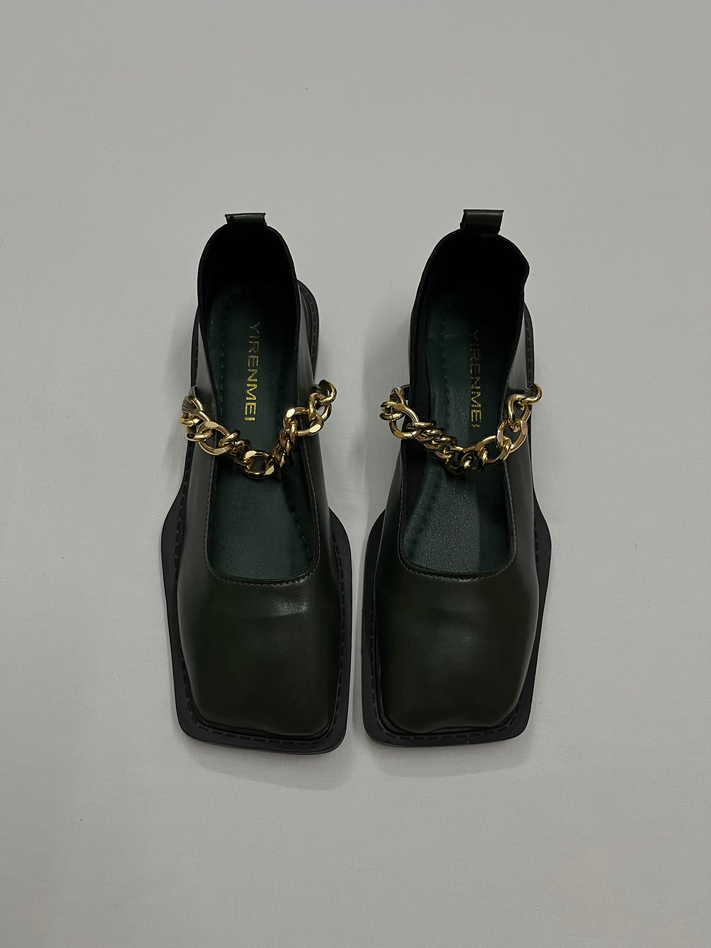 Gold Chain Square-Toe Mary Janes, EU37