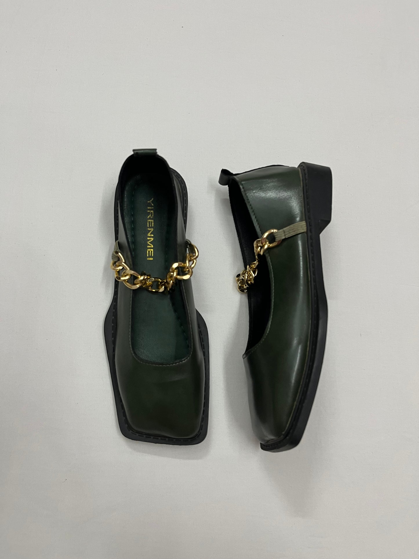 Gold Chain Square-Toe Mary Janes, EU37