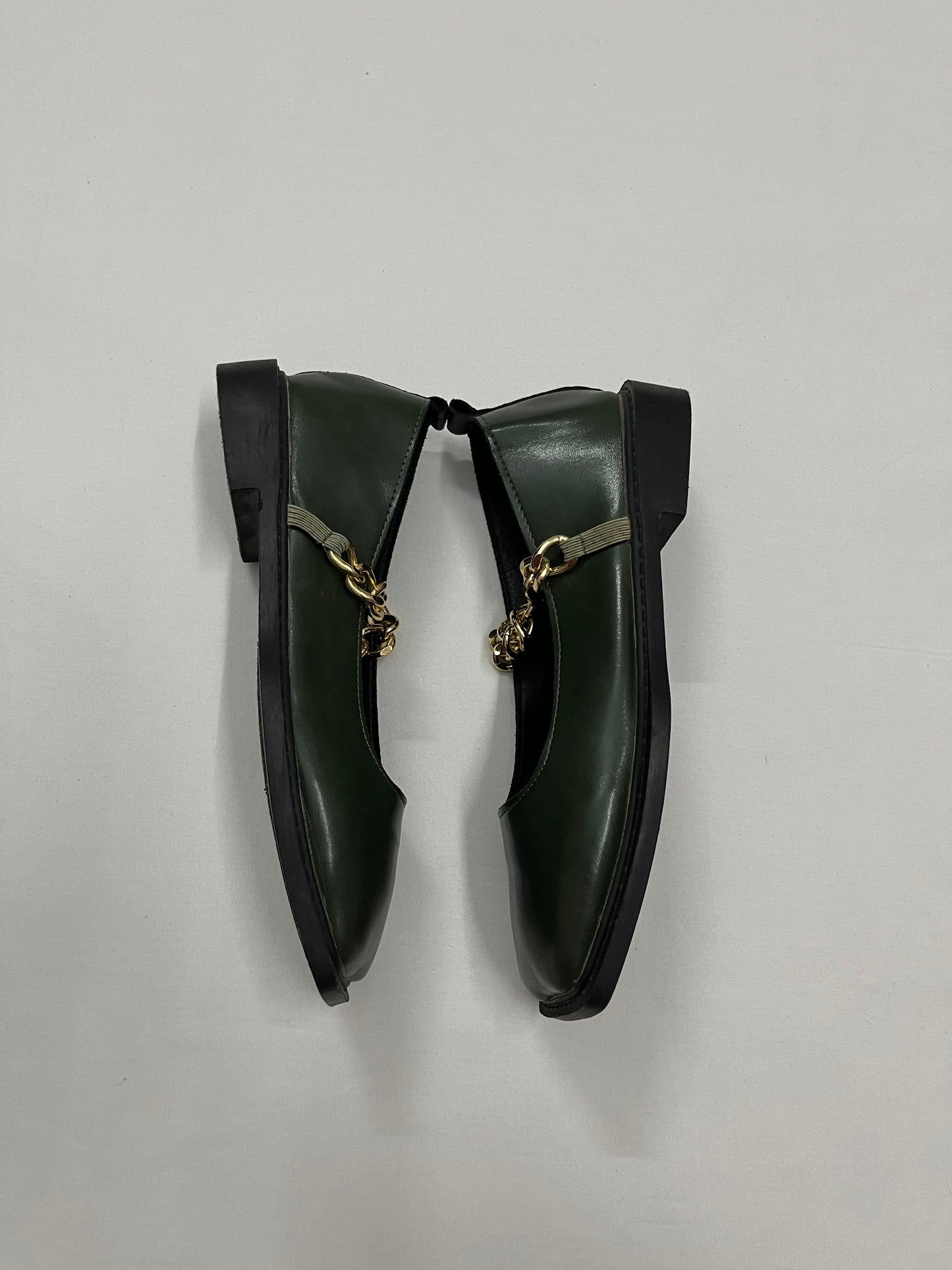 Gold Chain Square-Toe Mary Janes, EU37