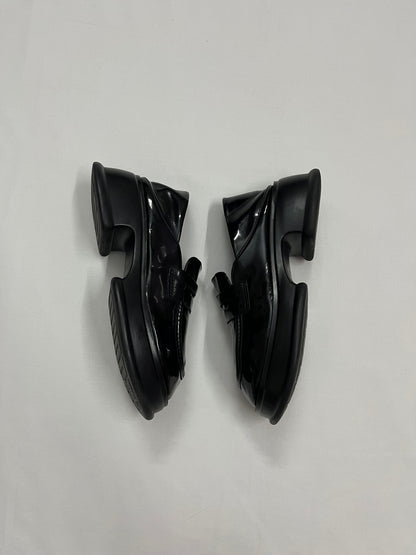 Glossy Sculpted Platform Loafers, EU38
