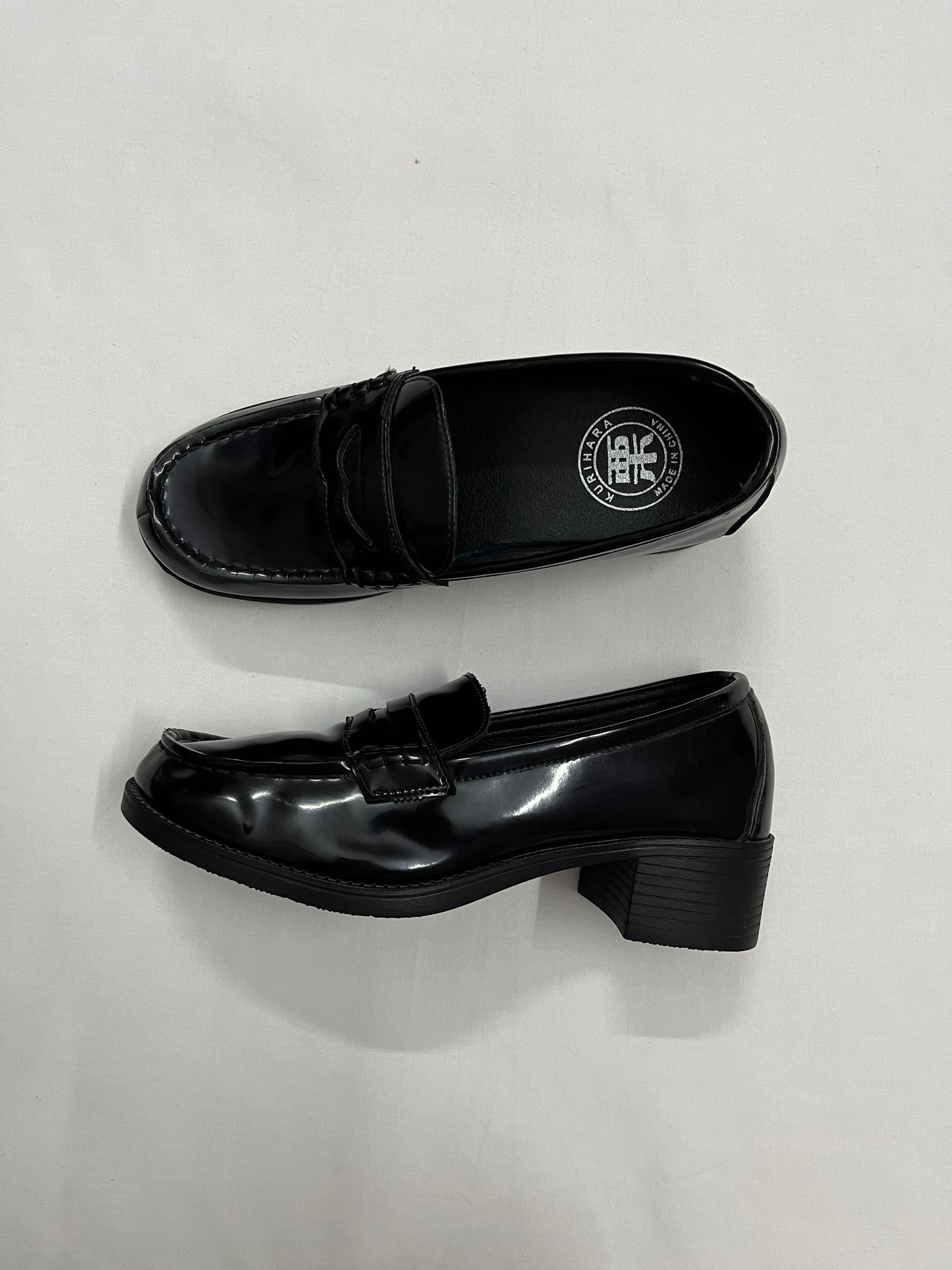 Classic Patent Block-Heel Loafers, EU38