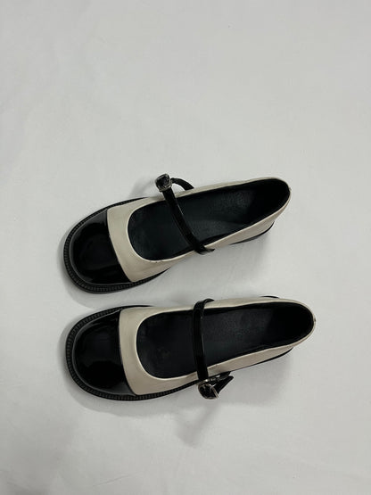 Two-Tone Patent Buckle Mary Janes, EU39