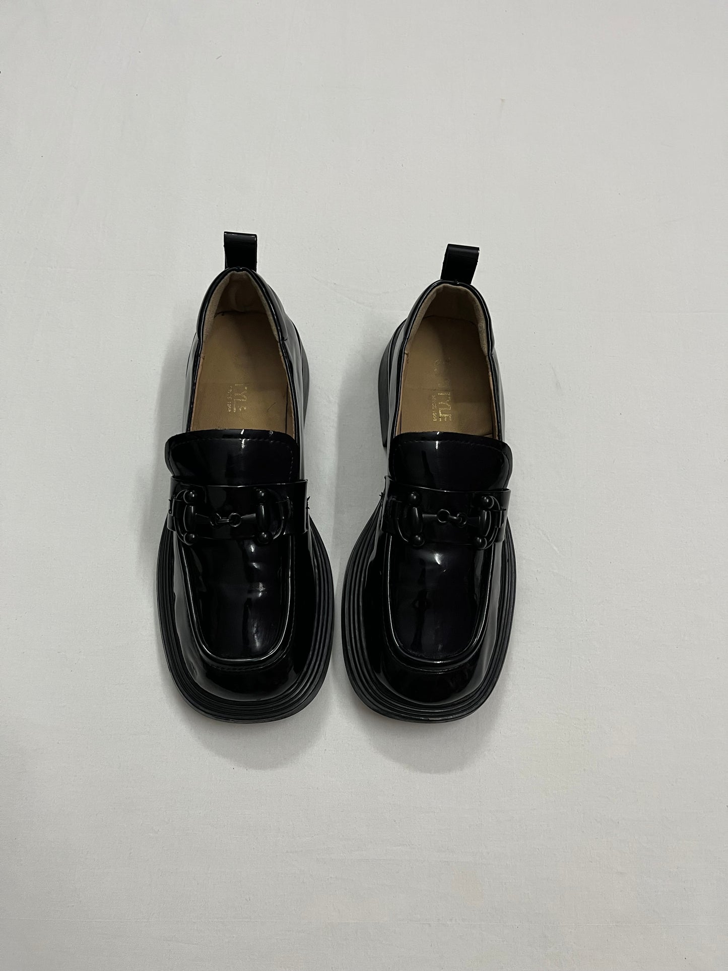 All-Black Horsebit Platform Loafers, EU39