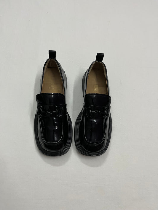 All-Black Horsebit Platform Loafers, EU39