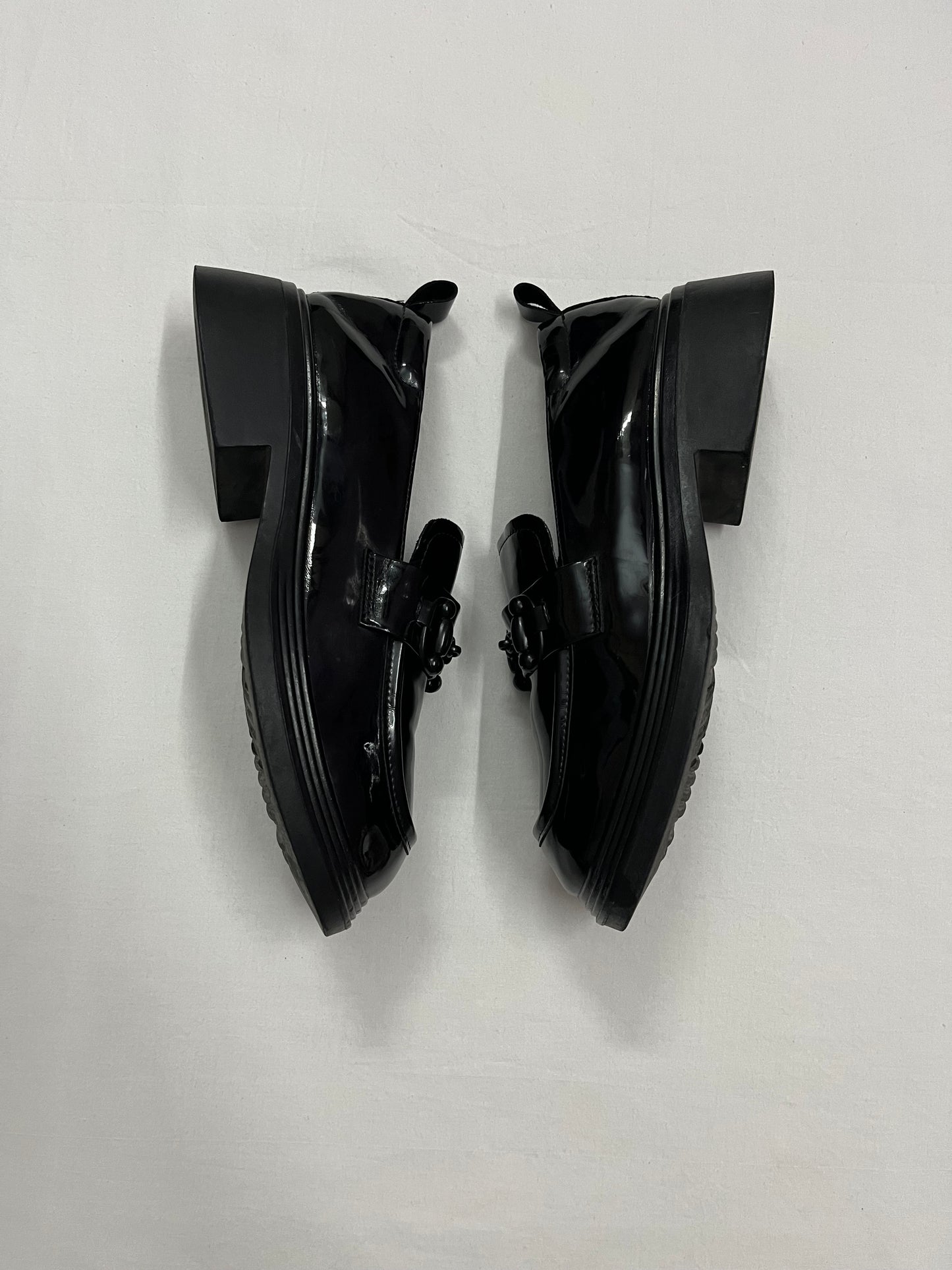 All-Black Horsebit Platform Loafers, EU39