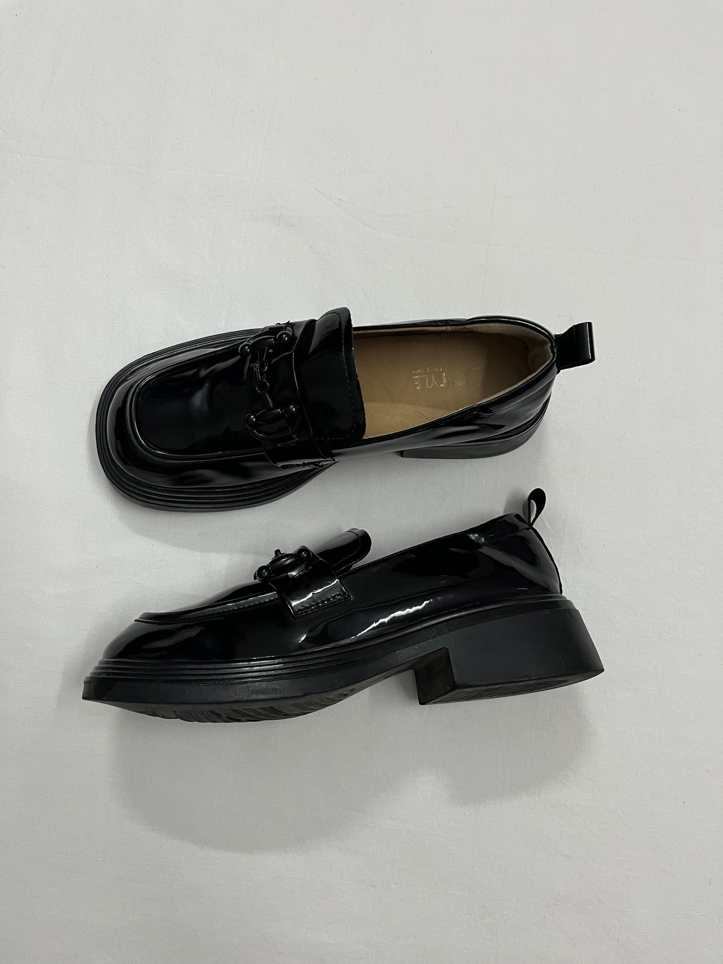 All-Black Horsebit Platform Loafers, EU39