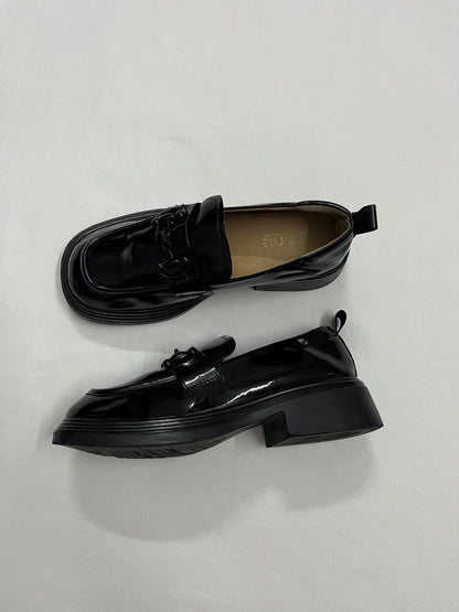 All-Black Horsebit Platform Loafers, EU39