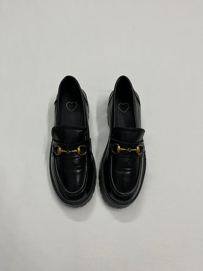 Vintage Gold Horsebit Loafer, EU38