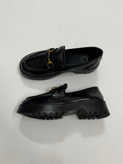 Vintage Gold Horsebit Loafer, EU38