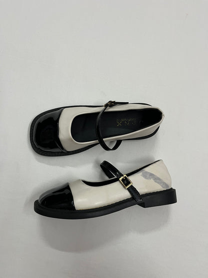 Two-Tone Patent Buckle Mary Janes, EU36