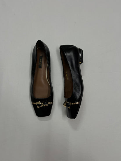 Gold Geometric Square-Toe Flats, EU36.5