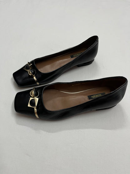 Gold Geometric Square-Toe Flats, EU36.5