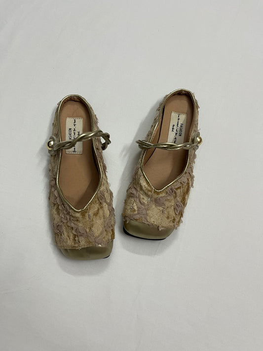 Champagne Floral Mary Janes , EU37