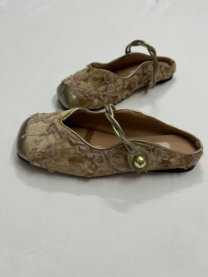 Champagne Floral Mary Janes , EU37