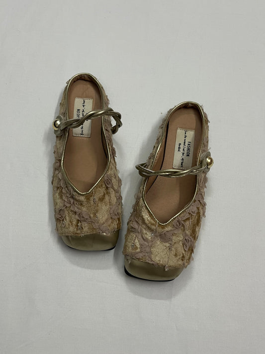 Champagne Floral Mary Janes , EU37