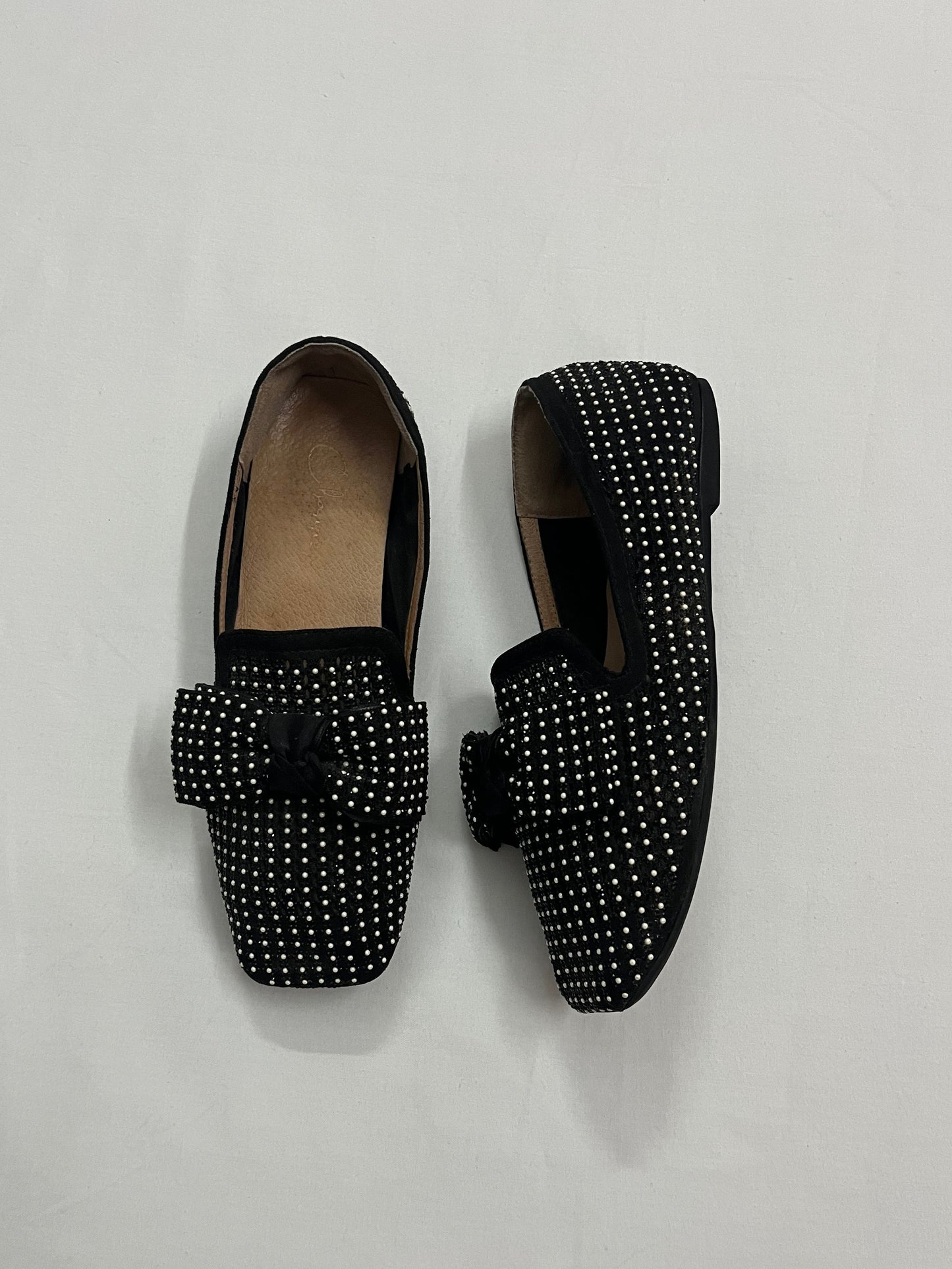 Black Studded Bow Flats, EU36.5