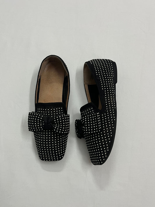 Black Studded Bow Flats, EU36.5